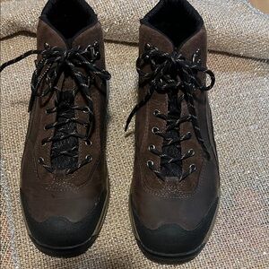 Women’s brown and black hiking boots